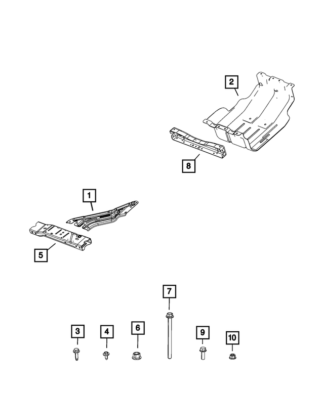 5031067AB - Frame, Bumper and Fascia: Fuel Tank Skid Plate for Mopar Image image