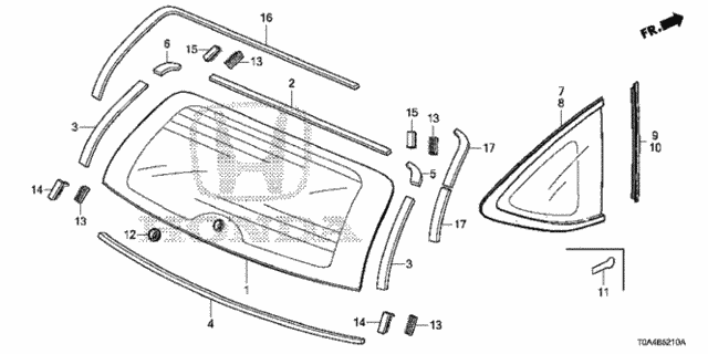 Rear Windshield - Quarter Windows (-'14) for 2012 Honda CR-V #0