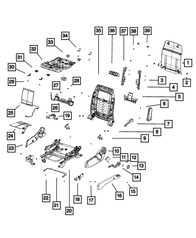 1RX05DK2AA - Interior Trim: Front Seat Back Panel for Mopar Image image