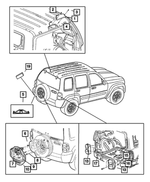 55156027AA - Electrical: High Mounted Stop Lamp Socket for Dodge: Ram 1500, Ram 2500, Ram 3500 | Jeep: Liberty Image