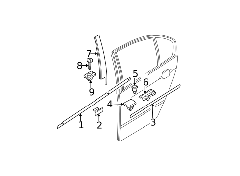 Exterior Trim - Rear Door for 1999 BMW 328i #0