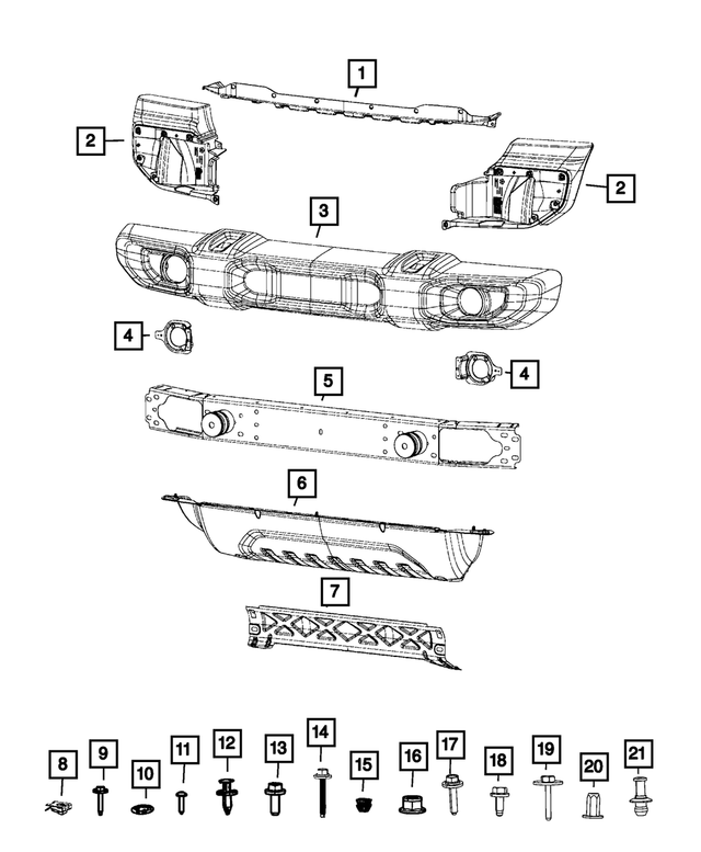 6ND64RXFAA - Frame, Bumper and Fascia: Closeout Panel for Mopar Image image
