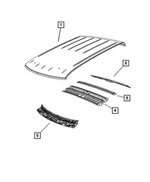 68584390AA - Body Sheet Metal Except Doors: Roof Rear Header for Dodge: Ram 1500, Ram 2500, Ram 3500 | Ram: 1500, 1500 Classic, 2500, 3500 Image
