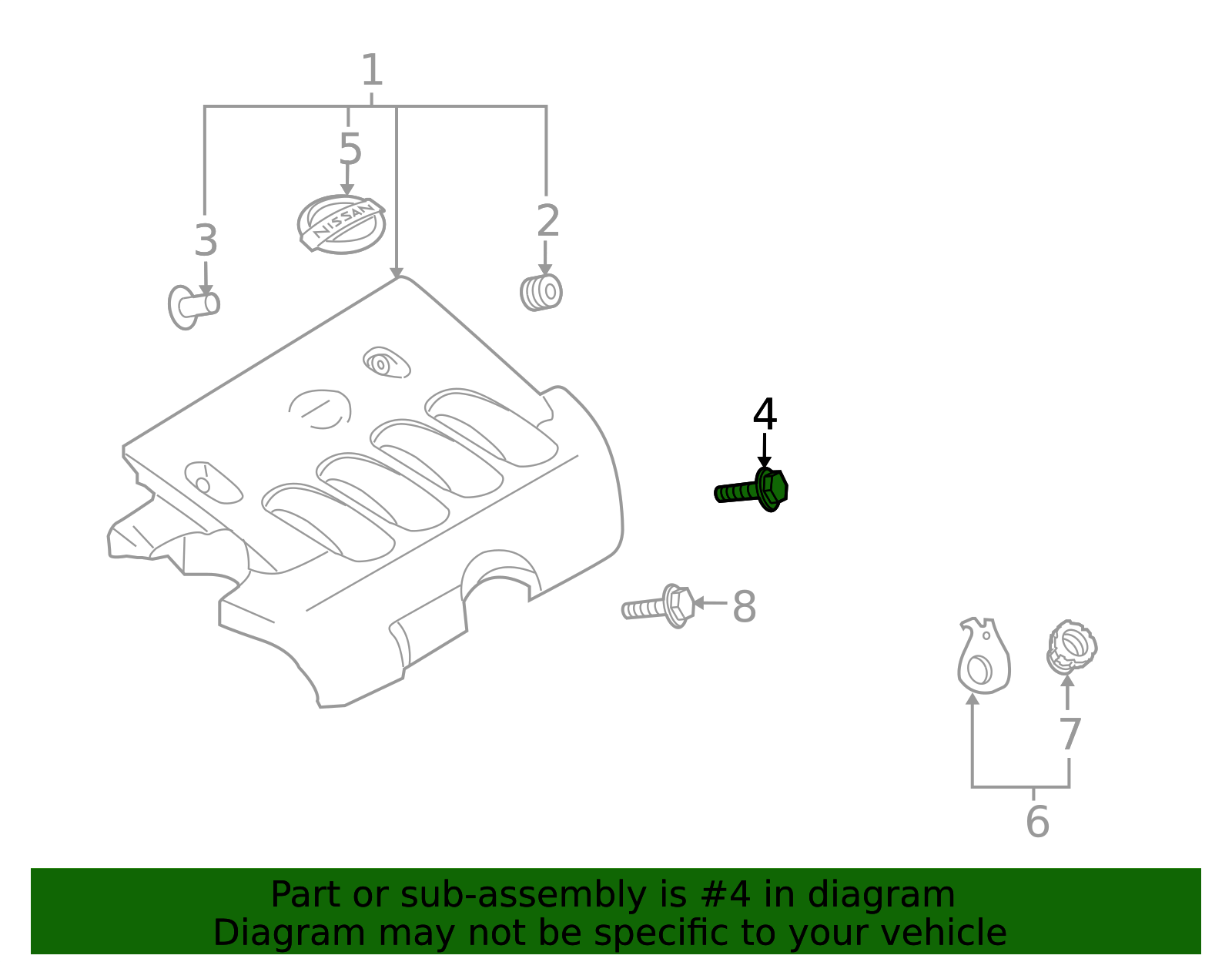 2007-2014 Nissan Engine Cover Bolt 14069-CV05A | OEM Parts Online