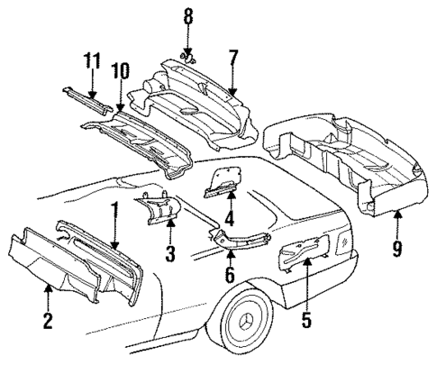 Folding Top Storage Compartment for 1994 Mercedes-Benz E320 #0
