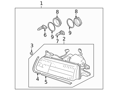 Headlamp Components for 1997 Mazda Millenia #0