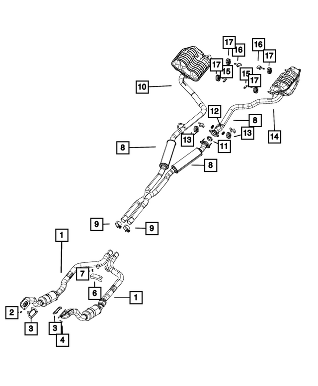 68038390AE - Exhaust: Front Pipe And Converter, Right for Mopar Image
