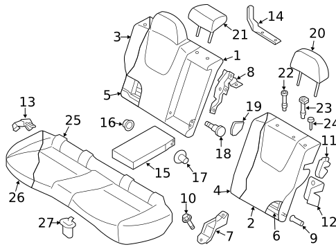 Rear Seat Components for 2008 Subaru Impreza #0