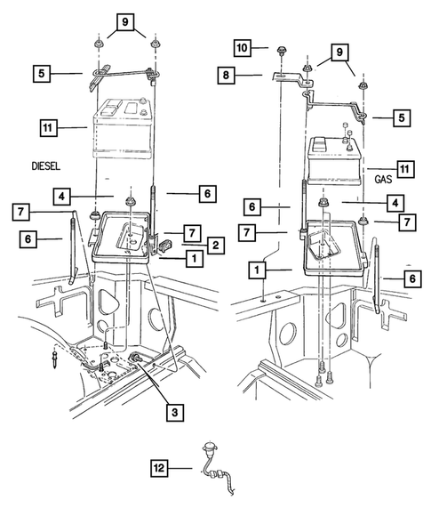 Battery Tray and Cables for 2001 Jeep Cherokee #0