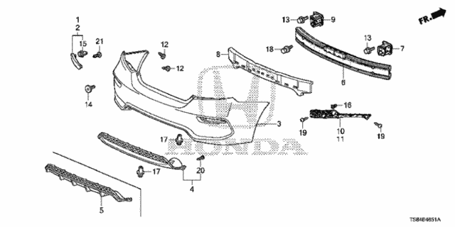 Rear Bumper ('14-) for 2015 Honda Civic #0