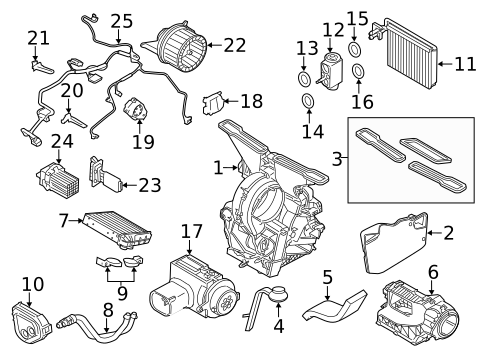 Evaporator & Heater Components for 2013 Mini Cooper #1