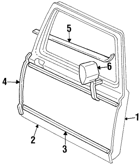 Exterior Trim - Front Door for 1997 Ford F-250 HD #0