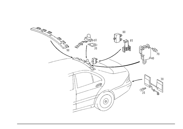 2208201475 - Electrical System: Antenna for Mercedes-Benz Image image