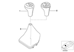 25112229183 - Gearshift: Gearshift Knob,Leather/M Plaque/5-Speed for BMW Image