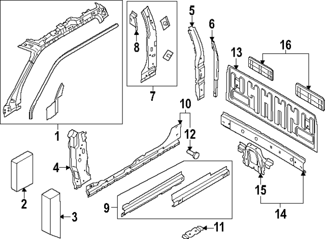 PC3Z2832284E - Body: Windshield Pillar Reinforced Insulator for Ford: F-250 Super Duty, F-350 Super Duty, F-450 Super Duty Image