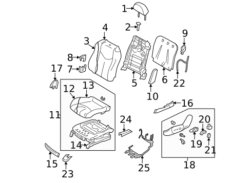 Driver Seat Components for 2010 INFINITI G37 #3
