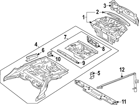 Rear Floor & Rails for 2014 BMW M6 #0
