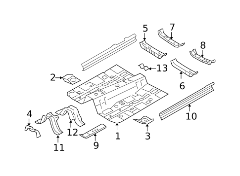Floor & Rails for 2007 Subaru Outback #0