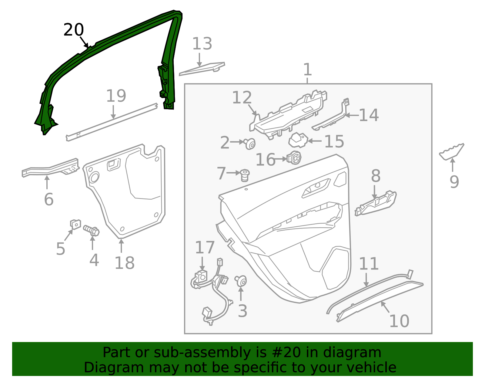 2019-2025 Cadillac XT4 Upper Trim 84641183 GM | GMPartsDirect.com
