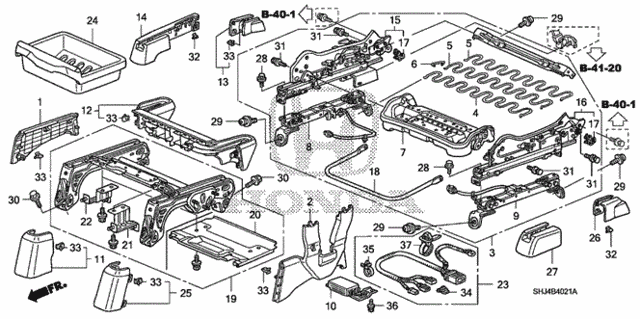 Front Seat Components (R.) (-'07) (Seat Weight Sensor) for 2007 Honda Odyssey #0