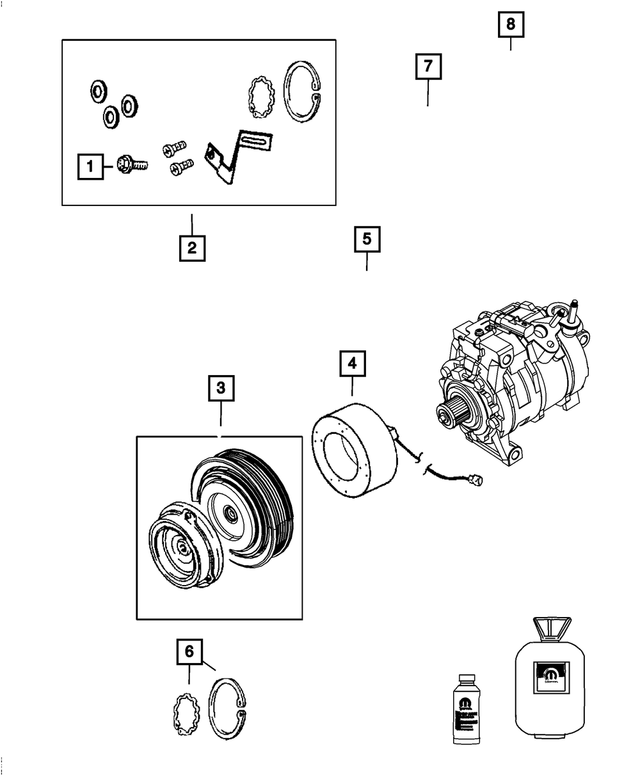 68025879AA - Air Conditioners and Heaters: Pulley Bolt for Mopar Image
