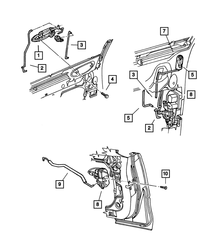 LF03YJRAE - Doors and Related Parts: Front Door Exterior Handle, Left for Mopar Image