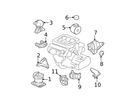 Engine & Trans Mounting for 2005 Honda Pilot #0