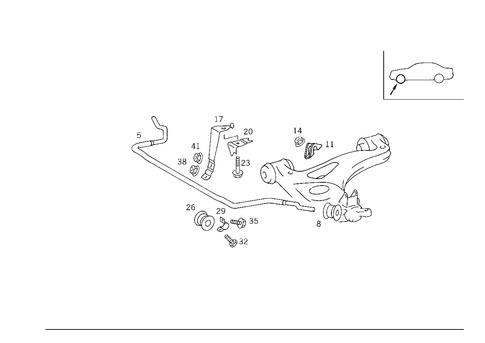 Torsion Bar, Front for 2002 Mercedes-Benz CLK430 #0