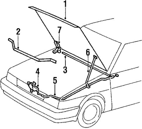 Hood & Components for 1990 Toyota Tercel #1