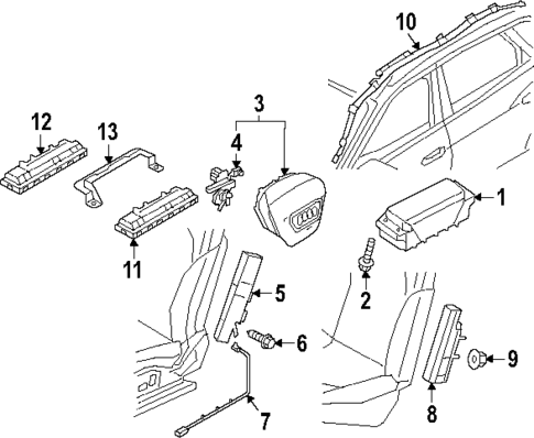 Air Bag Components for 2024 Audi SQ8 e-tron #0