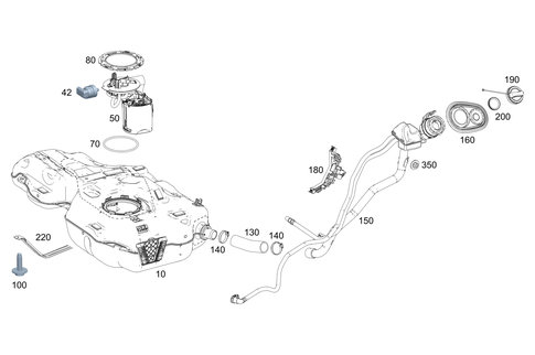 Fuel Tank with Detachable Parts for 2021 Mercedes-Benz A 35 AMG&reg; #0