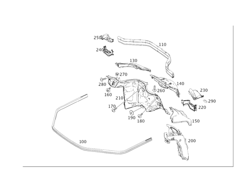Engine Compartment Partition Wall, Wheel Well Detachable Parts for 2018 Mercedes-Benz GLE43 AMG #0