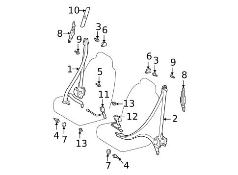 Front Seat Belts for 2005 Scion xB #0