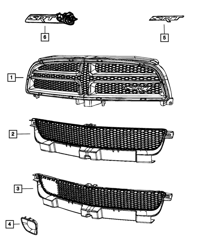 1VE09DX8AA - Exterior Ornamentation: Radiator Grille for Mopar Image