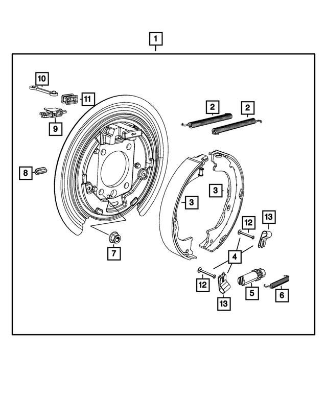68299457AA - Brakes: Parking Brake Adapter Assembly for Mopar Image