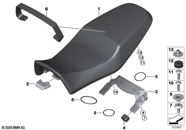 52535A83EA1 - : Bench Seat - Red for BMW-Motorrad Image