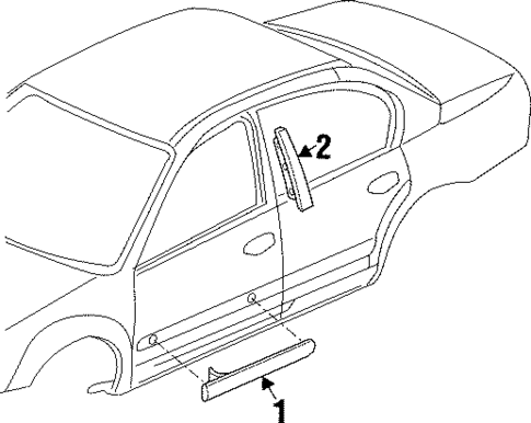 Exterior Trim - Front Door for 1997 Oldsmobile Cutlass #0