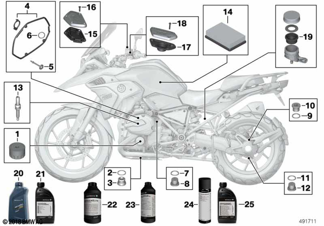 11425B70298 - Service and Scope of Repair Work: Oil Filter -  for BMW-Motorrad Image