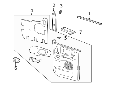 Interior Trim - Rear Door for 2002 Lincoln Blackwood #0