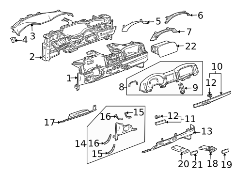 Instrument Panel Components for 2005 Chevrolet SSR #0