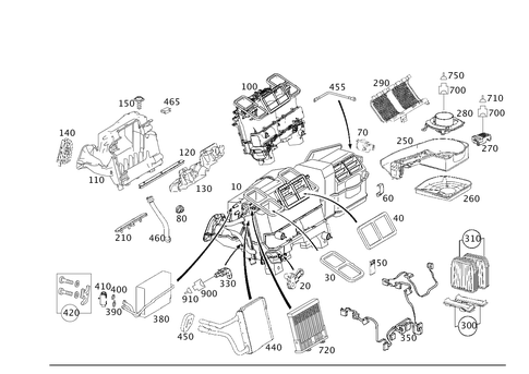 Heater and Evaporator Housing with Blower and Wiring Harness for 2003 Mercedes-Benz E320 #0