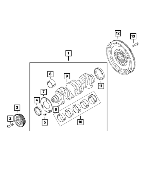 Crankshaft, Piston, Drive Plate, Flywheel, and Damper for 2014 Ram ProMaster 3500 #0