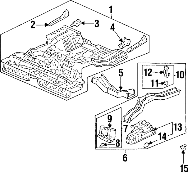 65515SL5A00ZZ - Body: Rear Floor Pan Stiffener for Acura Image