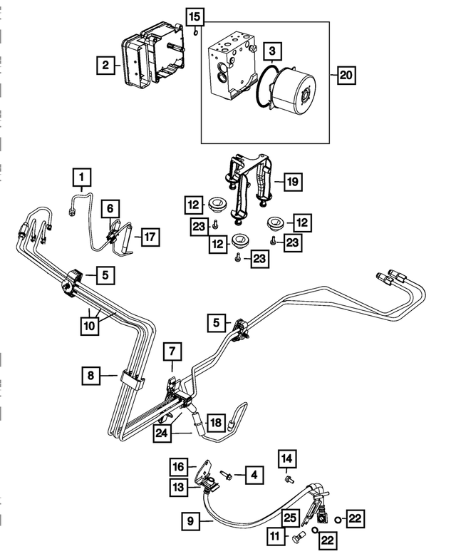 68252492AB - Brakes: Brake Hose, Left Front for Mopar Image
