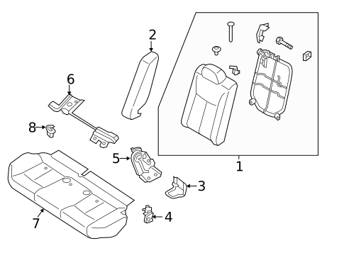 Rear Seat Components for 2018 Nissan Sentra #0