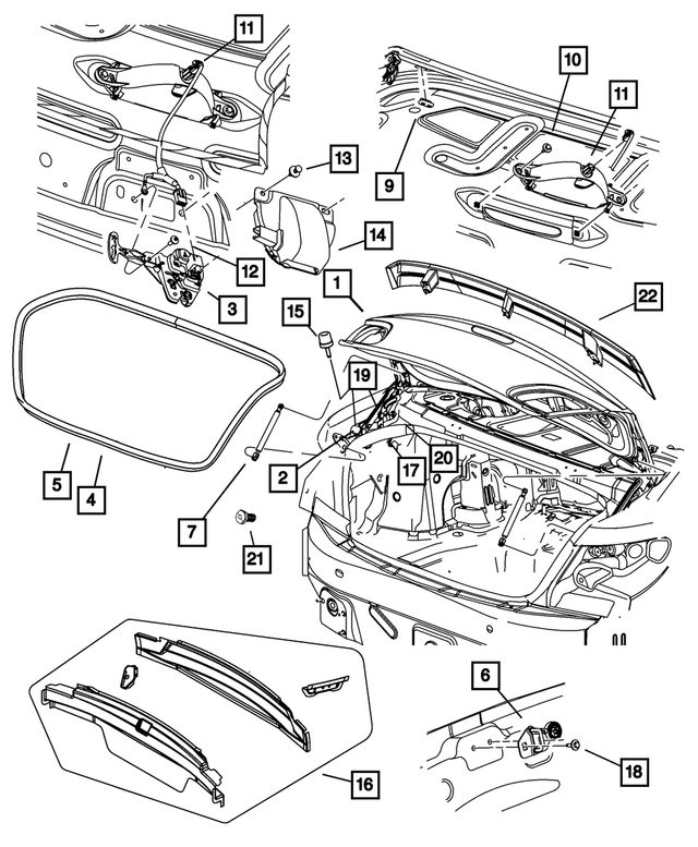 4814648 - Body Sheet Metal Except Doors: Deck Lid Plug for Mopar Image image