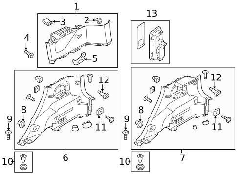 Interior Trim - Quarter Panels for 2018 Kia Soul EV #0