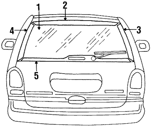 Glass - Lift Gate for 2000 Chrysler Grand Voyager #0