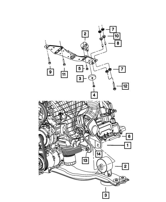 6508624AA - 2.4L Gas; Engine: Hex Head Bolt And Washer, Mounting for Mopar Image