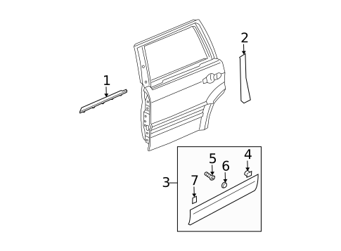 Exterior Trim - Front Door for 2008 Kia Sorento #0
